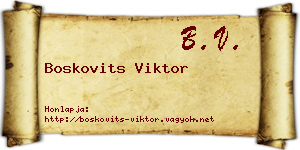 Boskovits Viktor névjegykártya